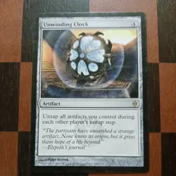 Mtg Unwinding Clock VLP 164/175 New Phyrexia Artifact Magic Card Rare - Image 2