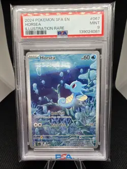 Pokemon TCG Horsea Shrouded Fable Illustration Card 67/64 PSA 9 - Image 1