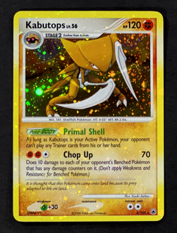2008 Pokemon KABUTOPS Majestic Dawn HOLO BLEED Error Card 6/100 DOUBLE SWIRL NM+ - Image 4