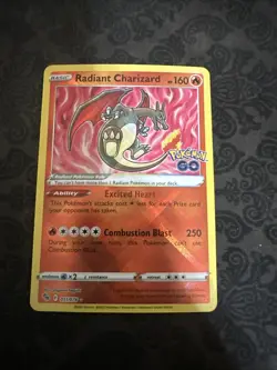 Radiant Charizard 011/078 Pokemon GO Holo TCG Trading Card - Image 1