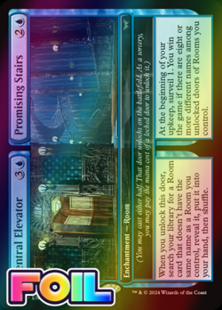 x1 Central Elevator // Promising Stairs DSK Duskmourn MTG 44 FOIL RARE M/NM 1x - Image 1
