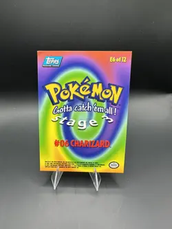 1999 Topps Pokemon The Movie Edition Charizard Non Holo #E6 Blue Logo Corner - Image 2