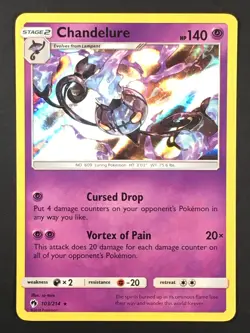 Pokemon TCG Chandelure 103/214 Holo Rare SM Lost Thunder NM - Image 1