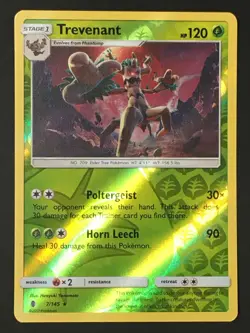 Pokemon TCG Trevenant 7/145 Sm-Guardians Rising Reverse Holo Rare NM - Image 1