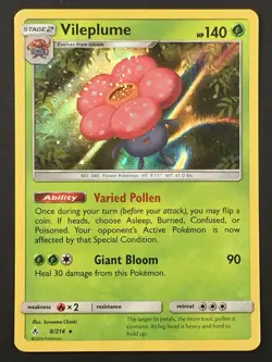 Pokemon TCG Vileplume 8/214 SM Unbroken Bonds Holo Rare NM - Image 1
