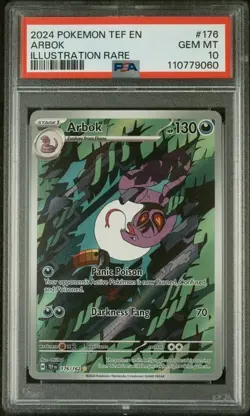 Pokemon Temporal Forces Arbok 176/162 PSA 10 Gem Mint Illustration Rare - Image 1