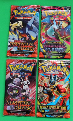 POKEMON 4 BOOSTER PACKS PHANTASMAL FLAMES, MEGA EVOLUTION, & DESTINED RIVALS (2) - Image 1