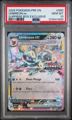 Umbreon ex #60 - Pokemon Prismatic Evolutions Stamped Surprise Box - PSA 10 - Image 1