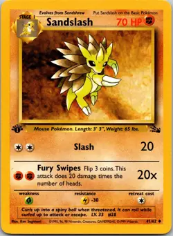 Sandslash 41/62 1st Edition LP Pokemon Card TCG Fossil - Image 1