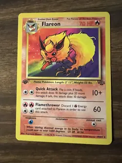 Pokemon Card - Flareon Jungle 19/64 Rare 1st Edition Non-Holo NM - Image 1