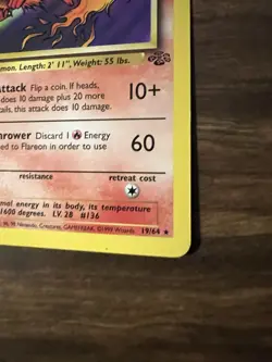 Pokemon Card - Flareon Jungle 19/64 Rare 1st Edition Non-Holo NM - Image 4