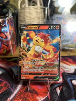 Pokemon Simisear V 027/172 Swsh09: Brilliant Stars Holo Ultra Rare 210HP English - Image 1
