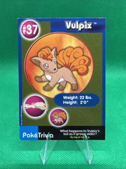 Vulpix #37 Burger King Exclusive Mewtwo Strikes Back PokeTrivia 1999 Pokemon - Image 1