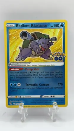 Radiant Blastoise 018/078 Radiant Rare Pokemon GO Pokemon NM - Image 1