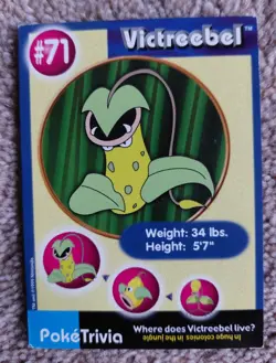 Victreebel #71 Burger King Exclusive Mewtwo Strikes Back PokeTrivia 1999 Pokemon - Image 1