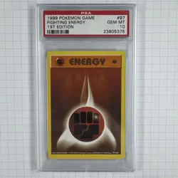 1999 Pokemon Fighting Energy 1st Edition PSA 10 Gem Mint Base Set #97 - Image 1