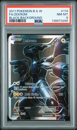 2011 Pokemon TCG B&W Black & White Full Art Zekrom #114/114 PSA 8 - Image 1