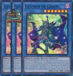 Yugioh! 3x Illusion of Chaos RA02-EN020 Ultra Rare 1st Ed NM - Image 1