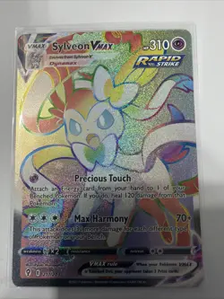 Pokemon Sylveon VMAX TCG Rainbow Secret Rare Card 211/203 Evolving Skies - Image 1