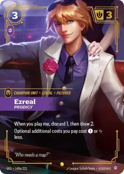 Ezreal - Prodigy (Alternate Art) 149a/221 Spiritforged Showcase Foil Ezreal Card - Image 1