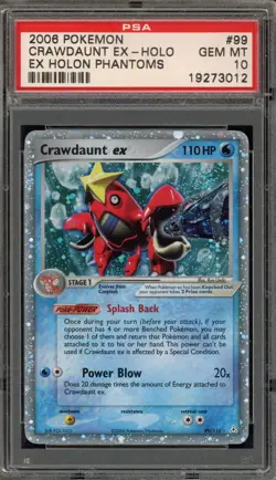 Pokemon Crawdaunt ex EX Holon Phantoms Holo Ultra Rare #99 PSA 10 Gem Mint - Image 1