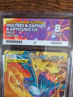 Pokemon Moltres & Zapdos & Articuno GX All Stars Tag Team Holo Jpn Ace 8 102/173 - Image 2