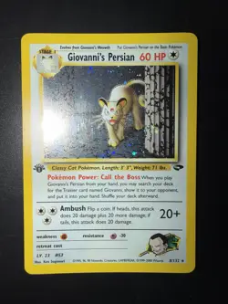 Pokemon 2000 Giovanni’s Persian 1st Edition Holo Gym Challenge 8/132 English - Image 1