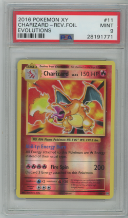 Pokemon Charizard 11/108 XY Evolutions Reverse Holo PSA 9 - Image 1
