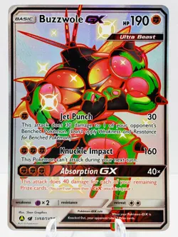 Pokemon Buzzwole GX SV68/SV94 Hidden Fates Shiny Vault SHINY HOLO RARE - Image 2