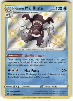 Pokemon TCG Galarian Mr. Rime SV021/SV122 Shiny Holo Rare Shining Fates NM - Image 1