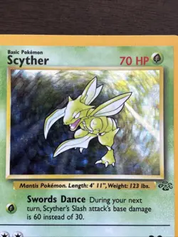 Pokemon TCG Scyther Jungle 10/64 Holo Unlimited Holo Rare - Image 3