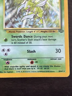 Pokemon TCG Scyther Jungle 10/64 Holo Unlimited Holo Rare - Image 4