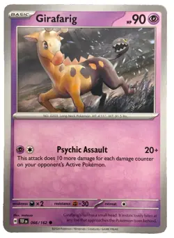 New: 2024 Pokemon TCG Girafarig 066 Sv05: Temporal Forces Regular Common - Image 1