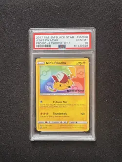 Pokemon TCG Ash’s Pikachu SM108 Black Star Promo 2017 - PSA 10 - Sun & Moon - Image 1