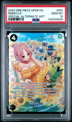 2024 One Piece Op06 Wings Of The Captain Rebecca Special Alt Art PSA 10 #091 - Image 1