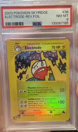 PSa 8 Electrode Reverse Holo 36/144 Skyridge 2003 Pokemon Card - Image 1