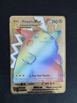 Pikachu VMAX Rainbow Gold Pokemon Card Collectible/Gift/Display - Image 1