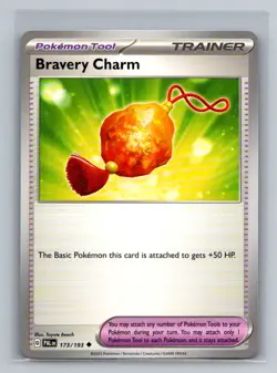 Bravery Charm Normal Uncommon SV02: Paldea Evolved PAL Tool 173/193 Pokemon Card - Image 1