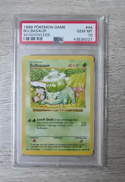 Pokemon Bulbasaur Base Set Shadowless PSA 10 Gem Mint 44/102 - Image 1