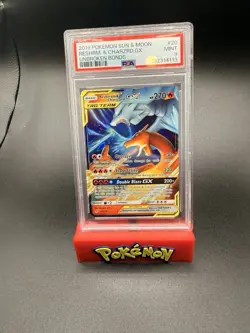 2019 POKEMON SUN & MOON UNBROKEN BONDS #20 RESHIRAM & CHARIZARD GX PSA 9 - Image 1