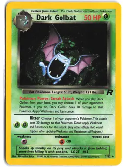 Dark Golbat 7/82 Holo Rare Team Rocket Pokemon - Image 1