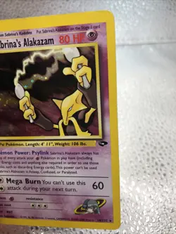 Sabrina’s Alakazam 16/132 Gym Challenge Unlimited Holo LP English Pokemon - Image 3