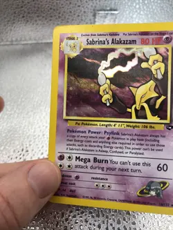 Sabrina’s Alakazam 16/132 Gym Challenge Unlimited Holo LP English Pokemon - Image 4