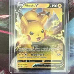 Pokemon Pikachu V 043/185 Swsh04: Vivid Voltage Ultra Rare Holo Basic Card - Image 1