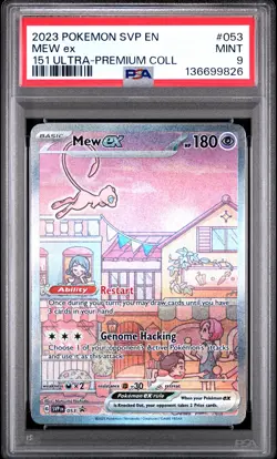 2023 POKEMON SVP EN-SV BLACK STAR PROMO 151 ULTRA-PREM COLL #053 MEW EX PSA 9 - Image 1