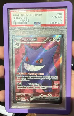 2024 Pokemon Tef En-Temporal Forces #193 Gengar Ex Ultra Rare PSA 10 *W/ GUARD* - Image 1