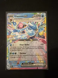 Pokemon Prismatic Evolutions Double Rare Extended Art Holo Glaceon EX 26/131 - Image 1
