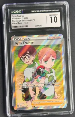 Gym Trainer Full Art CGC 10 Gem Mint 068/072 Shining Fates Ultra Rare Pokemon - Image 1