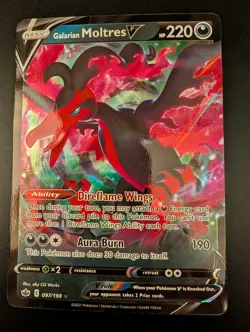 Galarian Moltres V 97/198 Pokemon SWSH Chilling Reign Card NM+ - Image 1