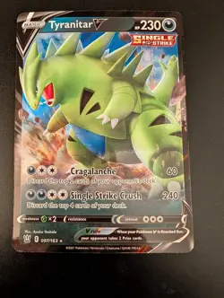 Tyranitar V 097/163 Pokemon SWSH BattleStyles Card NM+ - Image 1